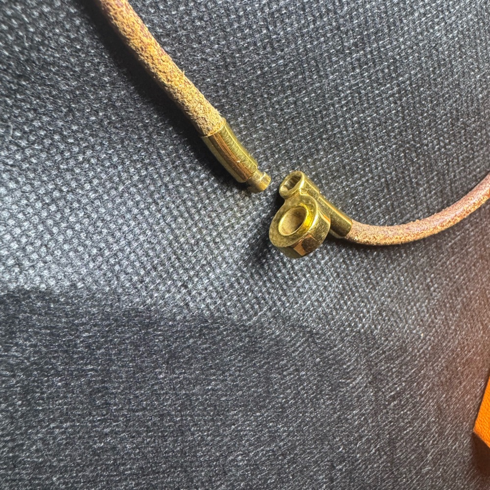 Hermès Kelly Lock Necklace Wrap Bracelet 1980 Vintage Hunter Leather Gold Plated - Picture 12 of 16